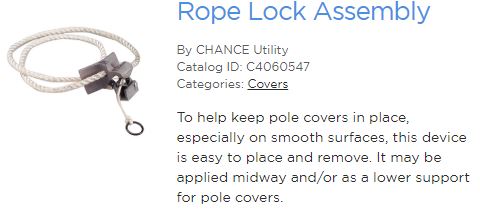 Pole Cover Rope Lock Assembly, C4060547