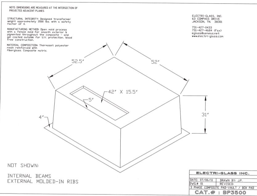 Box Pad 3PH 52x52.5x31 42